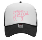 Meat Head Trucker Hat, Throw Back Foam Hat- "Treat Your Meat"